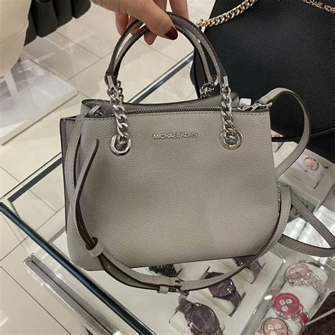 Michael Kors Teagen Small Messenger Crossbody Bag Grey 